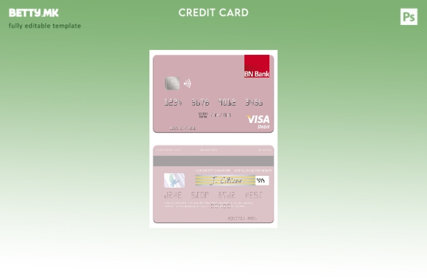 Модерен стил Норвешка BN Bank ASA шаблон за виза дебитна картичка